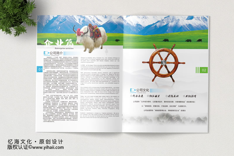 昆明憶海文化-乳業(yè)公司宣傳畫冊設(shè)計